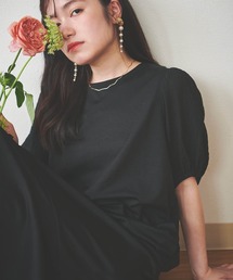 【150㎝前後の小柄さんサイズ】異素材ドッキングワンピース【1枚で旬スタイルが完成】