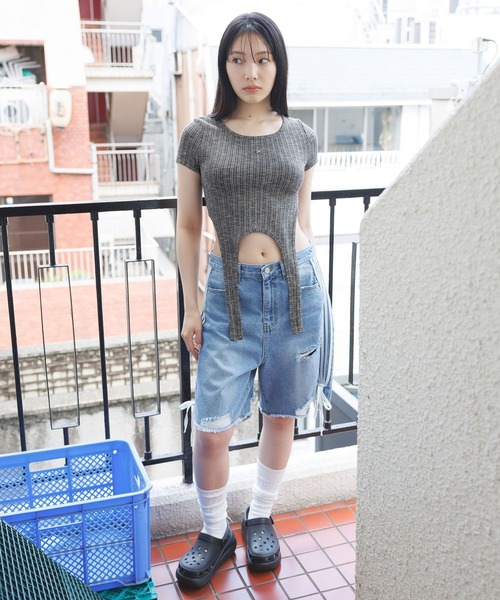 3.3 Field Trip （3.3フィールドトリップ）の「3.3 Field Trip／ガーターベルトリブT（Tシャツ/カットソー・レディース・ブラック/ブルー/グレー・FREE）」の22枚目の写真