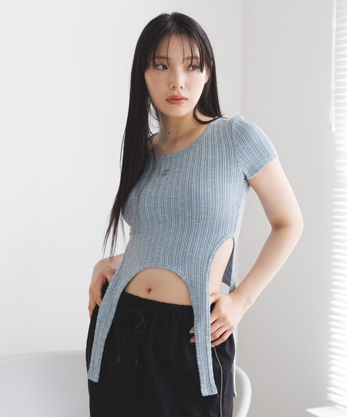 3.3 Field Trip （3.3フィールドトリップ）の「3.3 Field Trip／ガーターベルトリブT（Tシャツ/カットソー・レディース・ブラック/ブルー/グレー・FREE）」の14枚目の写真