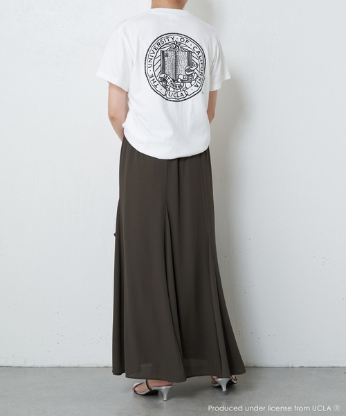 COLLAGE GALLARDAGALANTE（コラージュガリャルダガランテ）の「UCLA/カレッジ半袖ロゴTシャツ（Tシャツ/カットソー・レディース・ホワイト/ネイビー・FREE）」の8枚目の写真