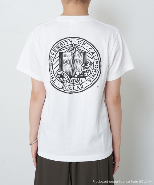 COLLAGE GALLARDAGALANTE（コラージュガリャルダガランテ）の「UCLA/カレッジ半袖ロゴTシャツ（Tシャツ/カットソー・レディース・ホワイト/ネイビー・FREE）」の20枚目の写真