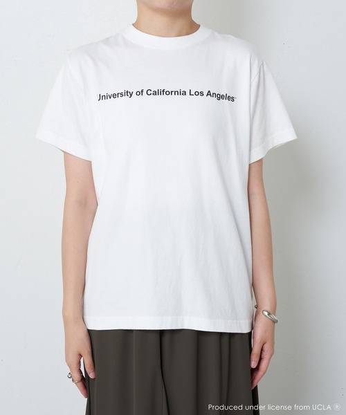 COLLAGE GALLARDAGALANTE（コラージュガリャルダガランテ）の「UCLA/カレッジ半袖ロゴTシャツ（Tシャツ/カットソー・レディース・ホワイト/ネイビー・FREE）」の18枚目の写真