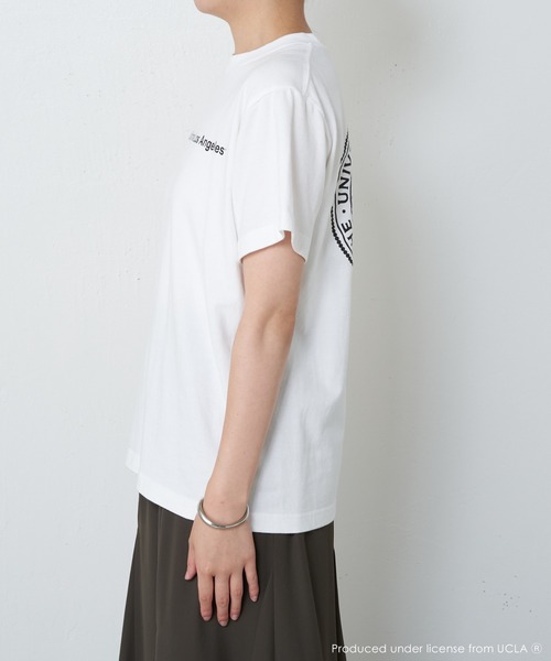 COLLAGE GALLARDAGALANTE（コラージュガリャルダガランテ）の「UCLA/カレッジ半袖ロゴTシャツ（Tシャツ/カットソー・レディース・ホワイト/ネイビー・FREE）」の19枚目の写真