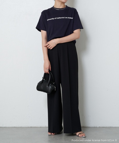 COLLAGE GALLARDAGALANTE（コラージュガリャルダガランテ）の「UCLA/カレッジ半袖ロゴTシャツ（Tシャツ/カットソー・レディース・ホワイト/ネイビー・FREE）」の9枚目の写真