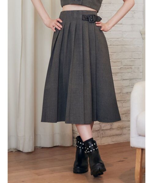 EATME（イートミー）の「ベルテッドプリーツスカート（セットアップ可能）（スカート・レディース・ブラック/ラベンダー/その他1・SMALL/MEDIUM）」の4枚目の写真