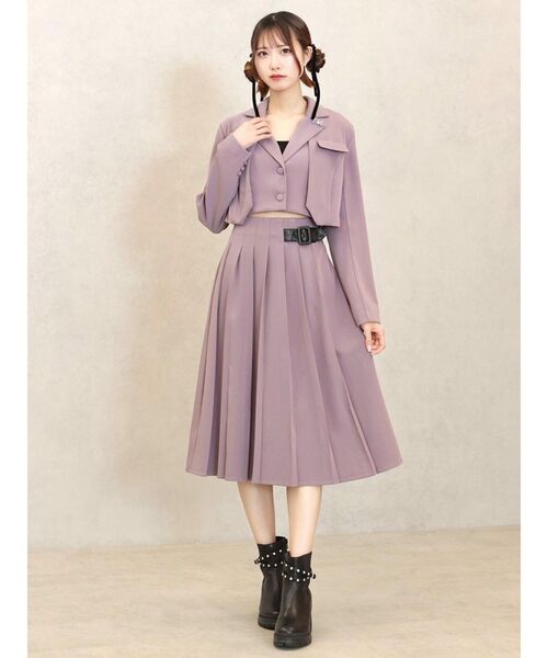 EATME（イートミー）の「ベルテッドプリーツスカート（セットアップ可能）（スカート・レディース・ブラック/ラベンダー/その他1・SMALL/MEDIUM）」の8枚目の写真