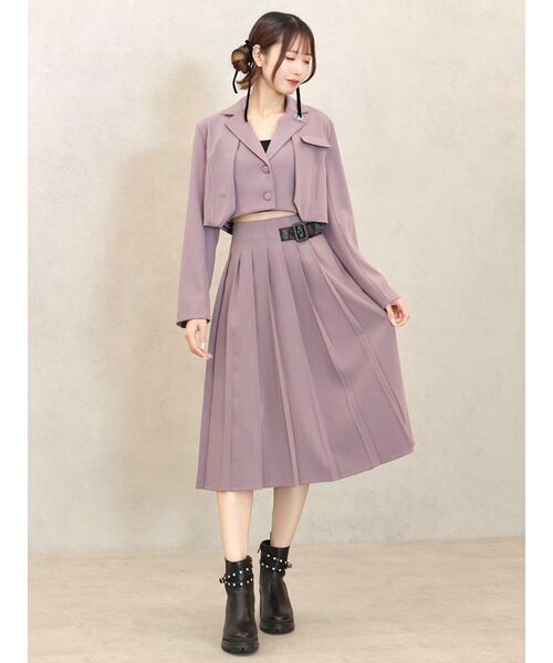 EATME（イートミー）の「ベルテッドプリーツスカート（セットアップ可能）（スカート・レディース・ブラック/ラベンダー/その他1・SMALL/MEDIUM）」の9枚目の写真