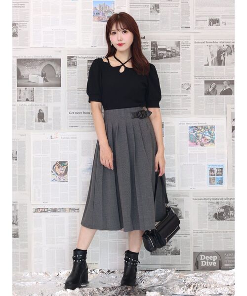 EATME（イートミー）の「ベルテッドプリーツスカート（セットアップ可能）（スカート・レディース・ブラック/ラベンダー/その他1・SMALL/MEDIUM）」の12枚目の写真