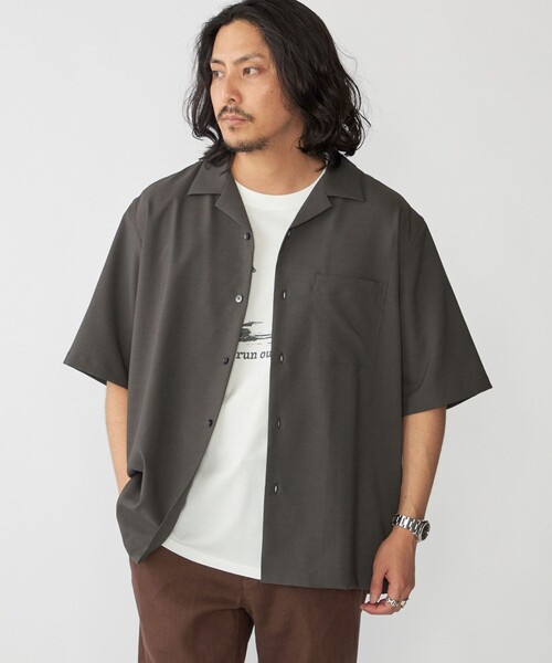 SHIPS(シップス)の「SHIPS: MADE IN JAPAN Reflax(R) ドライタッチ オープンカラー シャツ(シャツ/ブラウス・メンズ・ライトグレー/ダークグレー/ロイヤルブルー/チャコールグレー・SMALL/MEDIUM/LARGE/X-LARGE)」の2枚目の写真