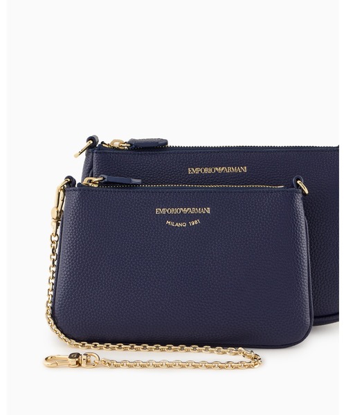 EMPORIO ARMANIベージュショルダーバッグ Emporio Armani レザーショルダーバッグ | ブラウン | FARFETCH JP