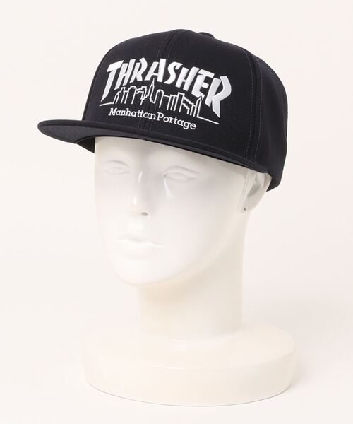 Manhattan Portage（マンハッタンポーテージ）の「THRASHER Flat Vlisor Cap（キャップ・メンズ・ネイビー・FREE）」の7枚目の写真
