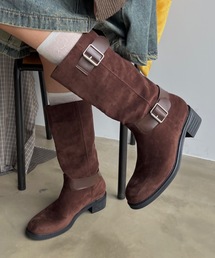 SHAGGIE | バックルベルト付きミドルショートブーツ(ブーツ)