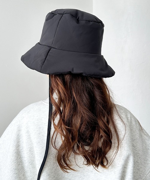 GeeRA（ジーラ）の「ダウン調バケットハット（ハット・レディース・アイボリー/ブラック・FREE）」の7枚目の写真