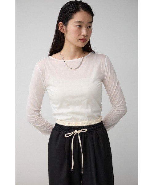 AZUL by moussy(アズールバイマウジー)の「ベーシックシアーカットソー(Tシャツ/カットソー・レディース・ホワイト/ブラック・FREE)」の21枚目の写真