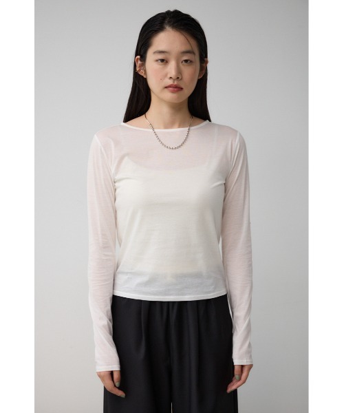 AZUL by moussy(アズールバイマウジー)の「ベーシックシアーカットソー(Tシャツ/カットソー・レディース・ホワイト/ブラック・FREE)」の19枚目の写真