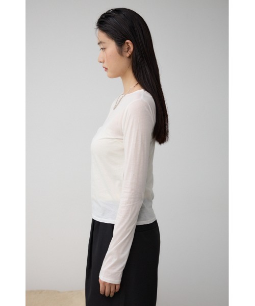 AZUL by moussy(アズールバイマウジー)の「ベーシックシアーカットソー(Tシャツ/カットソー・レディース・ホワイト/ブラック・FREE)」の18枚目の写真