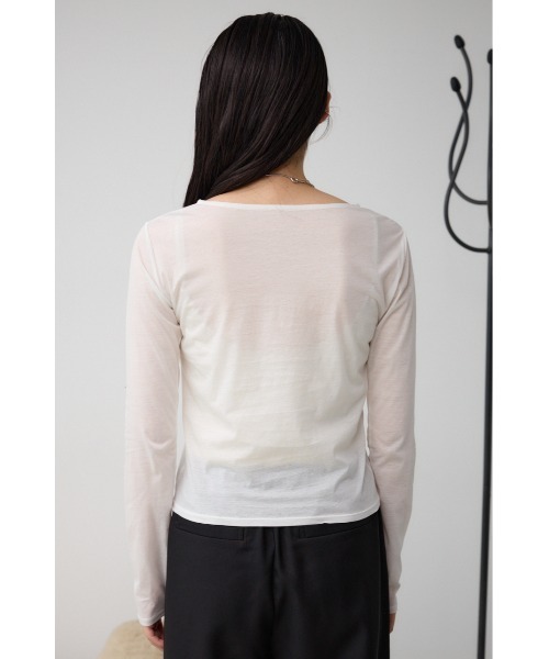 AZUL by moussy(アズールバイマウジー)の「ベーシックシアーカットソー(Tシャツ/カットソー・レディース・ホワイト/ブラック・FREE)」の17枚目の写真