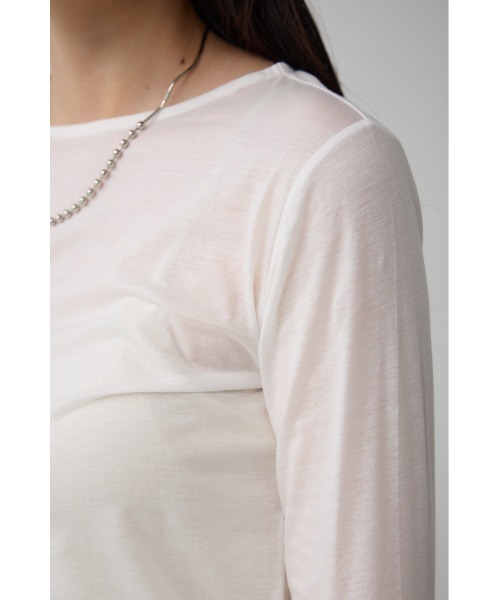 AZUL by moussy(アズールバイマウジー)の「ベーシックシアーカットソー(Tシャツ/カットソー・レディース・ホワイト/ブラック・FREE)」の15枚目の写真