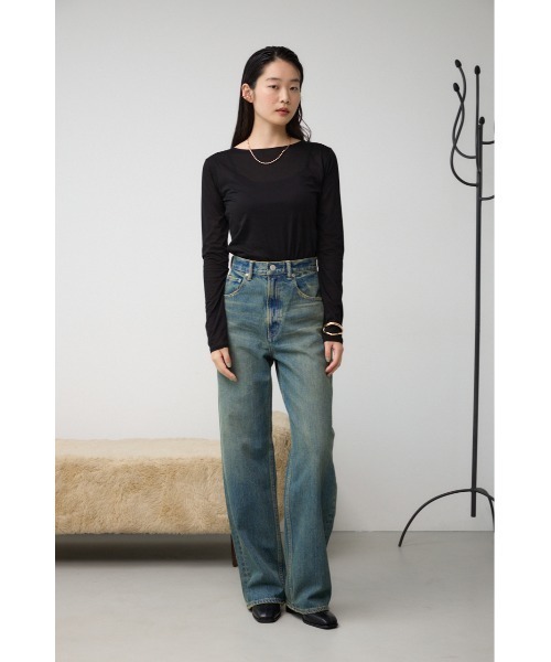 AZUL by moussy(アズールバイマウジー)の「ベーシックシアーカットソー(Tシャツ/カットソー・レディース・ホワイト/ブラック・FREE)」の10枚目の写真