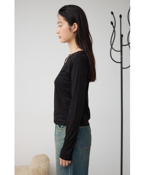 AZUL by moussy(アズールバイマウジー)の「ベーシックシアーカットソー(Tシャツ/カットソー・レディース・ホワイト/ブラック・FREE)」の8枚目の写真