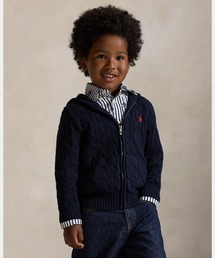 POLO RALPH LAUREN CHILDRENSWEAR（ポロ ラルフ ローレン チルドレンズウェア）の「ケーブル コットン フーデッド フルジップ セーター（ニット/セーター）」