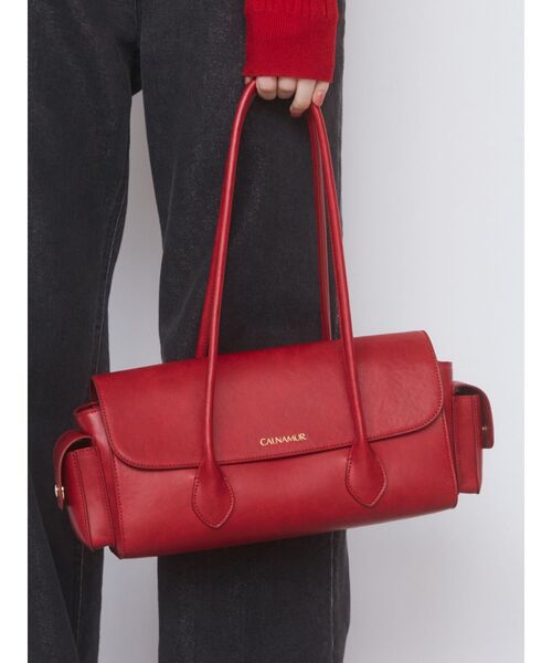 CALNAMUR（カルナムール）の「ボストンリボンバック（ハンドバッグ・レディース・ブラック/レッド・FREE）」の2枚目の写真