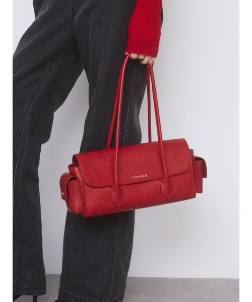 CALNAMUR（カルナムール）の「ボストンリボンバック（ハンドバッグ・レディース・ブラック/レッド・FREE）」の3枚目の写真
