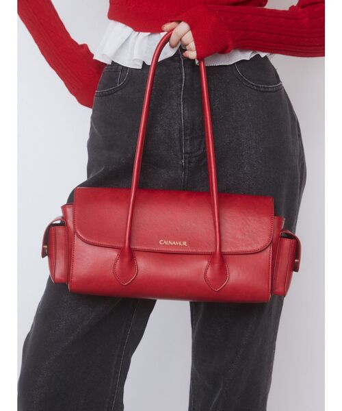 CALNAMUR（カルナムール）の「ボストンリボンバック（ハンドバッグ・レディース・ブラック/レッド・FREE）」の4枚目の写真