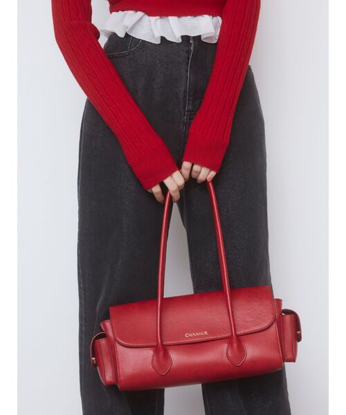 CALNAMUR（カルナムール）の「ボストンリボンバック（ハンドバッグ・レディース・ブラック/レッド・FREE）」の6枚目の写真