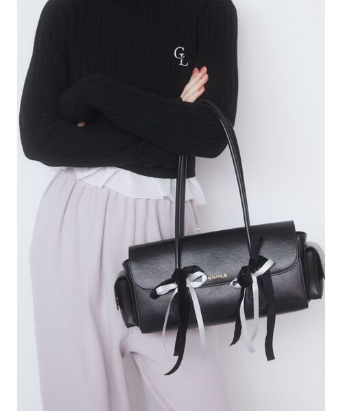 CALNAMUR（カルナムール）の「ボストンリボンバック（ハンドバッグ・レディース・ブラック/レッド・FREE）」の12枚目の写真