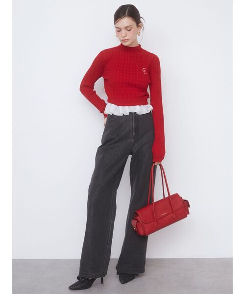 CALNAMUR（カルナムール）の「ボストンリボンバック（ハンドバッグ・レディース・ブラック/レッド・FREE）」の13枚目の写真