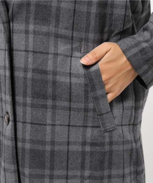 SEVENDAYS=SUNDAY（セブンデイズサンデイ）の「チェックロングジャケット（テーラードジャケット・レディース・オートミール/グレー/チャコールグレー・FREE）」の10枚目の写真