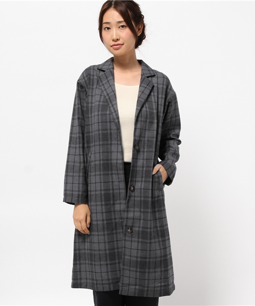 SEVENDAYS=SUNDAY（セブンデイズサンデイ）の「チェックロングジャケット（テーラードジャケット・レディース・オートミール/グレー/チャコールグレー・FREE）」の15枚目の写真