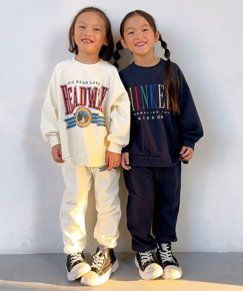 BREEZE（ブリーズ）の「【リンク・セットアップ可】カレッジバリエーショントレーナー（スウェット・キッズ・エメラルド/アイボリー/グレー/ローズ/ネイビー/イエロー・80/90/100/110/120/130/140/150/160）」の15枚目の写真