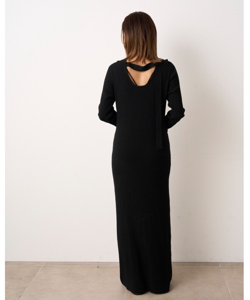 emmi（エミ）の「バックデザインリブニットワンピース（ワンピース