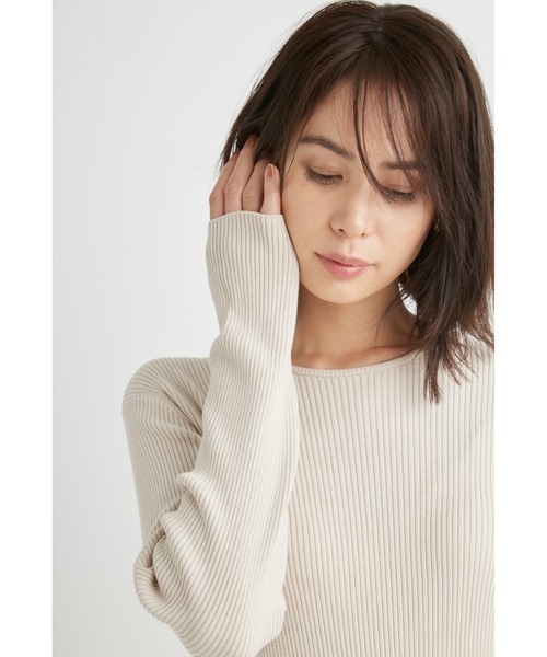 emmi(エミ)の「バックデザインリブニットワンピース(ワンピース・レディース・ブラック/ベージュ/レッド・FREE)」の17枚目の写真