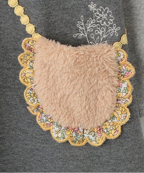 Love&Peace&Money(ラブアンドピースアンドマネー)の「【人気商品再入荷】【直営店で取り扱い無し】ボアポシェット裏毛ワンピース(ワンピース・キッズ・ネイビー/ピンク/グレー・80cm/90cm/110cm/100cm/120cm/130cm)」の8枚目の写真