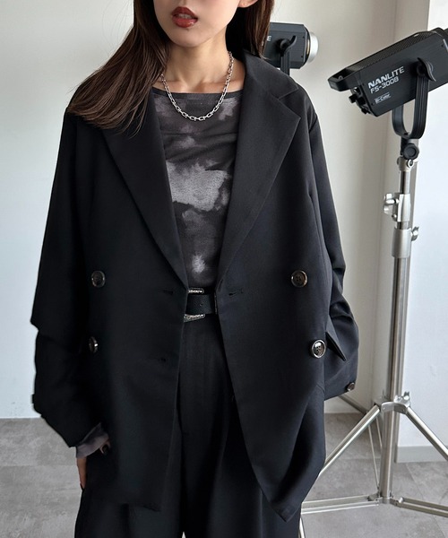 apres jour mignon（アプレジュールミニョン）の「アソートオーバーWジャケット【SET UP可能】【ZOZOTOWN限定アイテム】（テーラードジャケット・レディース・グレー系その他/ブラック/カーキ/ブラウン系その他/ベージュ・フリー/X-LARGE）」の6枚目の写真