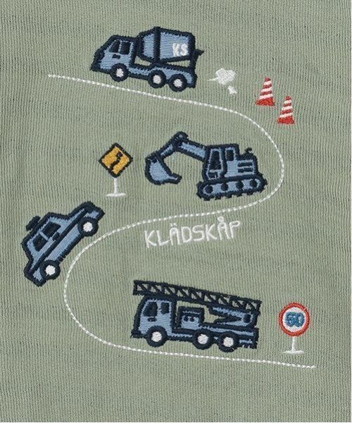 kladskap（クレードスコープ）の「車刺しゅう接結長袖Tシャツ（Tシャツ/カットソー・キッズ・ライトカーキ/レンガ・80ｃｍ/90cm/100cm/110cm/120cm/130cm）」の16枚目の写真