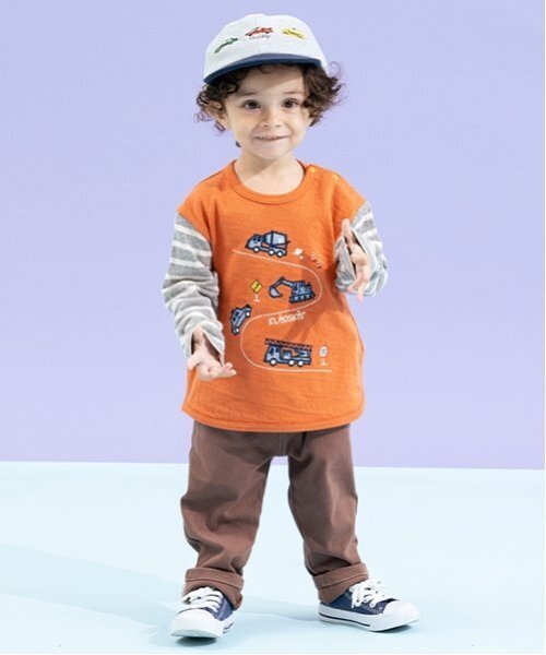kladskap（クレードスコープ）の「車刺しゅう接結長袖Tシャツ（Tシャツ/カットソー・キッズ・ライトカーキ/レンガ・80ｃｍ/90cm/100cm/110cm/120cm/130cm）」の13枚目の写真