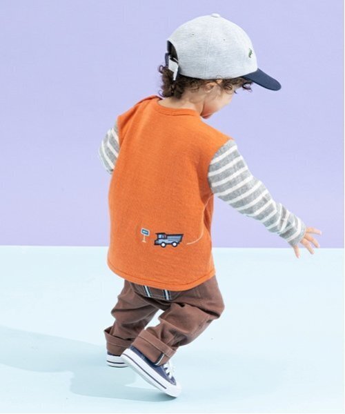 kladskap（クレードスコープ）の「車刺しゅう接結長袖Tシャツ（Tシャツ/カットソー・キッズ・ライトカーキ/レンガ・80ｃｍ/90cm/100cm/110cm/120cm/130cm）」の14枚目の写真