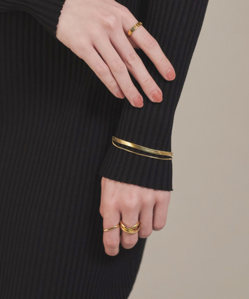 ciite' surgical stainless(シーテサージカルステンレス)の「【 金属アレルギー対応 】 2連スネークチェーンブレスレット サージカルステンレス(ブレスレット・レディース・シルバー/ゴールド・FREE)」の1枚目の写真