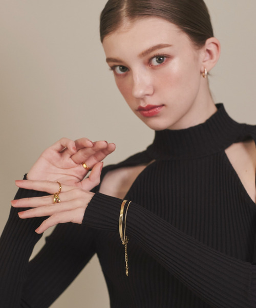 ciite' surgical stainless(シーテサージカルステンレス)の「【 金属アレルギー対応 】 2連スネークチェーンブレスレット サージカルステンレス(ブレスレット・レディース・シルバー/ゴールド・FREE)」の8枚目の写真