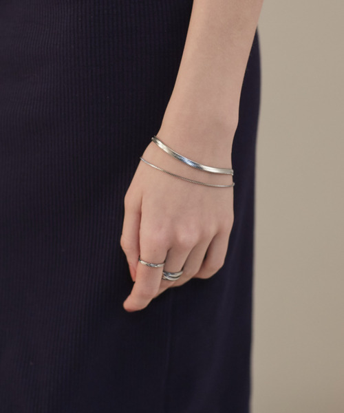 ciite' surgical stainless(シーテサージカルステンレス)の「【 金属アレルギー対応 】 2連スネークチェーンブレスレット サージカルステンレス(ブレスレット・レディース・シルバー/ゴールド・FREE)」の7枚目の写真