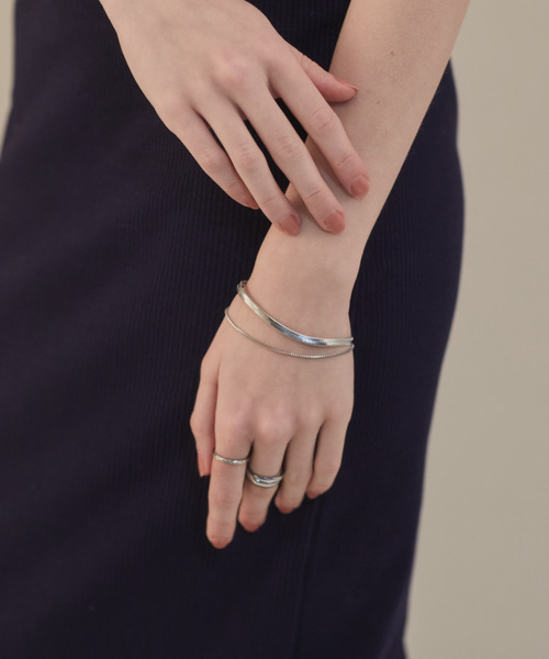 ciite' surgical stainless(シーテサージカルステンレス)の「【 金属アレルギー対応 】 2連スネークチェーンブレスレット サージカルステンレス(ブレスレット・レディース・シルバー/ゴールド・FREE)」の6枚目の写真