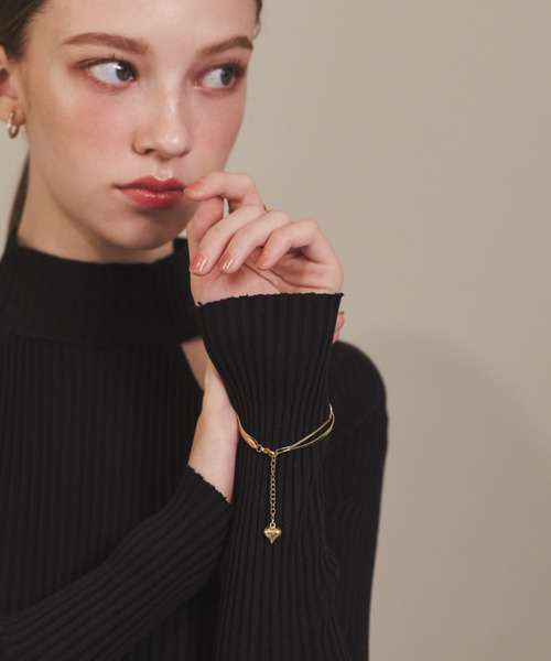 ciite' surgical stainless(シーテサージカルステンレス)の「【 金属アレルギー対応 】 2連スネークチェーンブレスレット サージカルステンレス(ブレスレット・レディース・シルバー/ゴールド・FREE)」の5枚目の写真