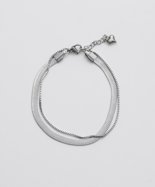 ciite' surgical stainless(シーテサージカルステンレス)の「【 金属アレルギー対応 】 2連スネークチェーンブレスレット サージカルステンレス(ブレスレット・レディース・シルバー/ゴールド・FREE)」の11枚目の写真