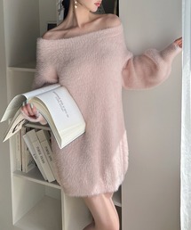 シャギーニットワンピース