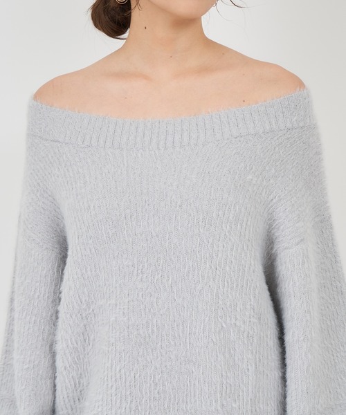 ROYAL PARTY(ロイヤルパーティー)の「シャギーニットワンピース(ワンピース・レディース・オフホワイト/ピンク/ライトグレー/ブラック・FREE)」の9枚目の写真