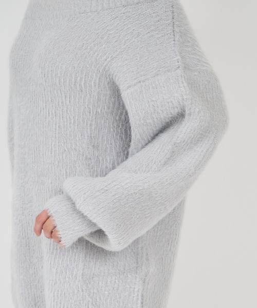 ROYAL PARTY(ロイヤルパーティー)の「シャギーニットワンピース(ワンピース・レディース・オフホワイト/ピンク/ライトグレー/ブラック・FREE)」の10枚目の写真